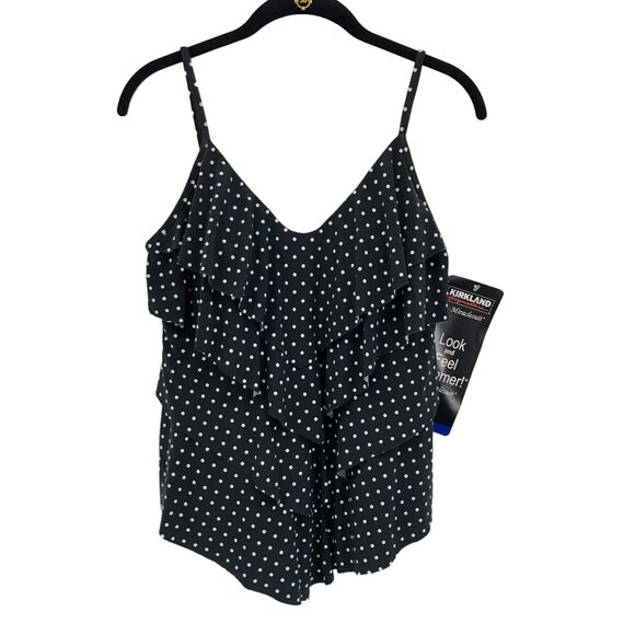 NEW Kirkland Signature by Miraclesuit Tankini Top 12 Ruffle Polka Dot Swimsuit - Picture 2 of 11